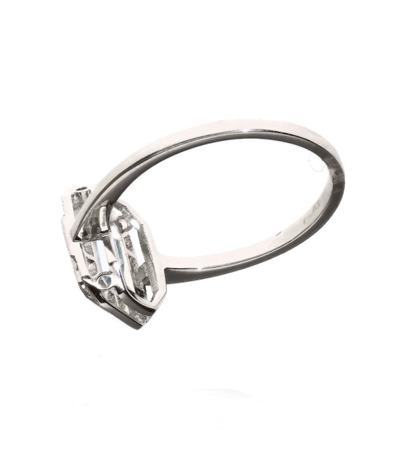 An Aquamarine Diamond Platinum Ring - image 3