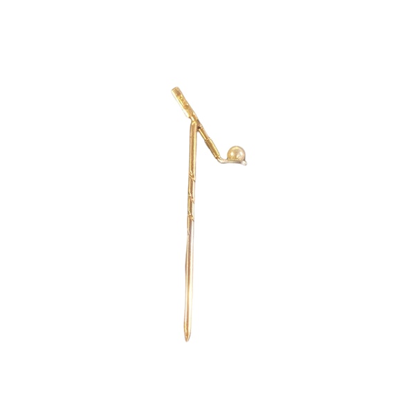 A Gold Sapphire Pearl Golf Club Tie Pin - image 3