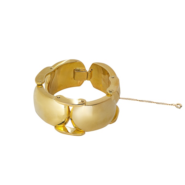 A Chunky Gold Plated Metal Bracelet - image 2