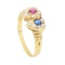 A Ruby Sapphire Double Heart Gold Ring - image 2