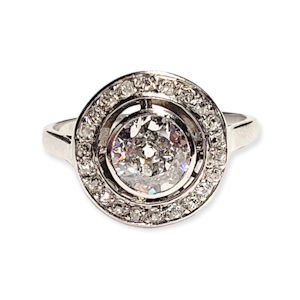 Art deco diamond engagement ring SKU: 5861 DBGEMS
