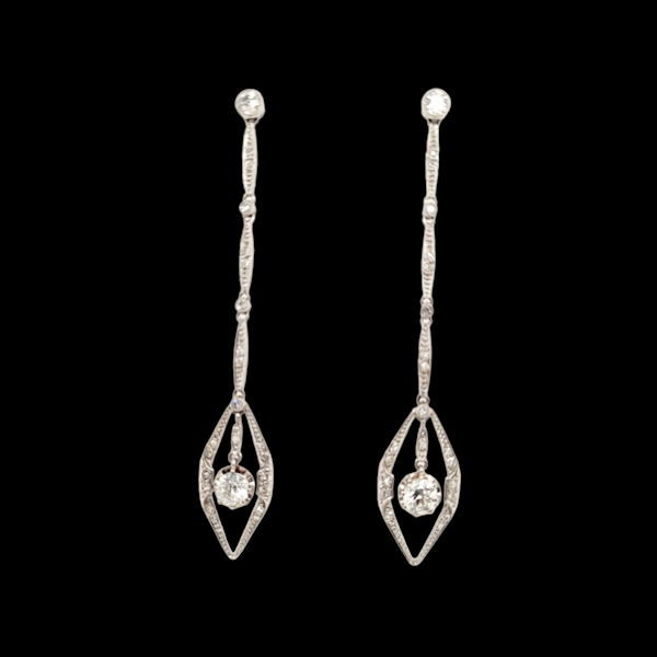 Art deco diamond drop earrings SKU: 5879 DBGEMS - image 1