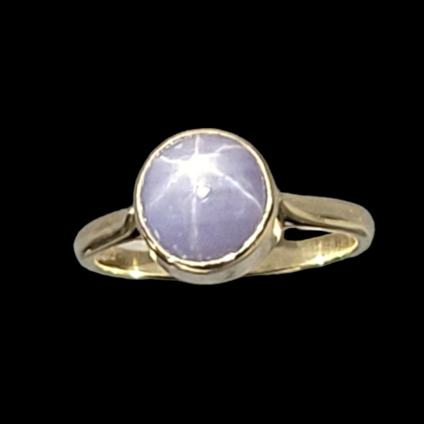 Star sapphire single stone ring SKU: 5866 DBGEMS - image 1