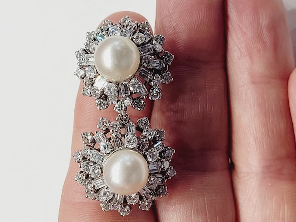Style pearl and baguette diamond earrings SKU: 5858 DBGEMS - image 4