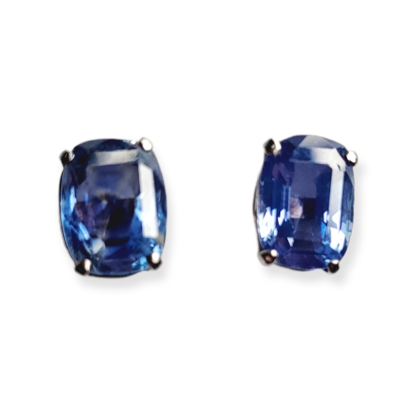 Ceylon cornflour sapphire stud earrings SKU: 5898 DBGEMS - image 1