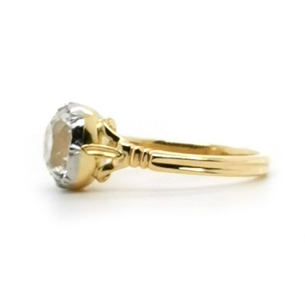 New Georgian Style Old Cut Diamond Gold and Platinum Solitaire Ring, 2.72ct - image 8
