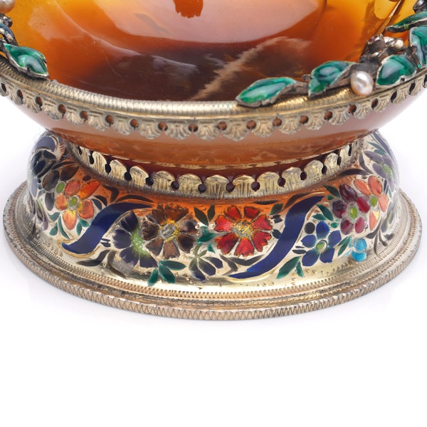 Antique Austrian silver gilt and agate dish - image 9