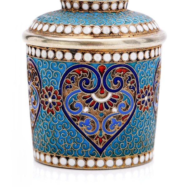Russian silver gilt and cloisonné enamel perfume bottle, Moscow, 1895 - image 7
