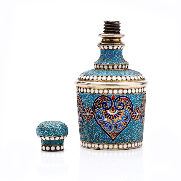 Russian silver gilt and cloisonné enamel perfume bottle, Moscow, 1895 - image 5