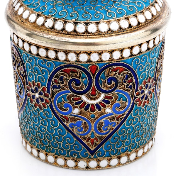 Russian silver gilt and cloisonné enamel perfume bottle, Moscow, 1895 - image 8