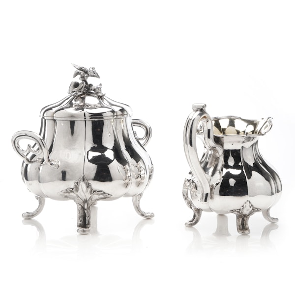 Russian silver four pieces tea and coffee set, St Petersburg 1861-1862 - image 7
