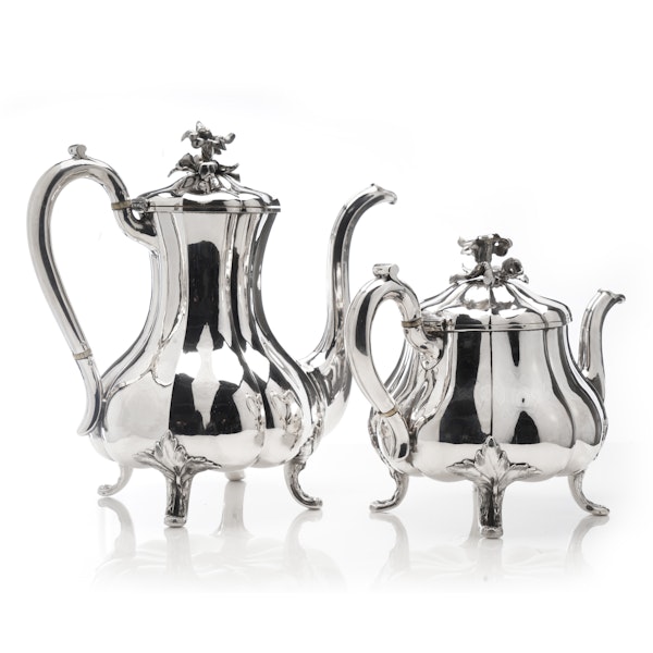 Russian silver four pieces tea and coffee set, St Petersburg 1861-1862 - image 2