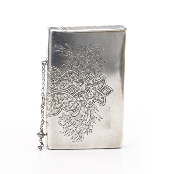 Russian silver cigarette case and vesta, Moscow 1891 - image 3