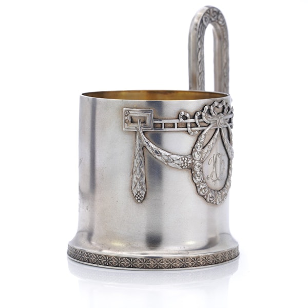 Russian silver tea glass holder, Moscow, c.1900, Vasiliy Agafonov - image 2