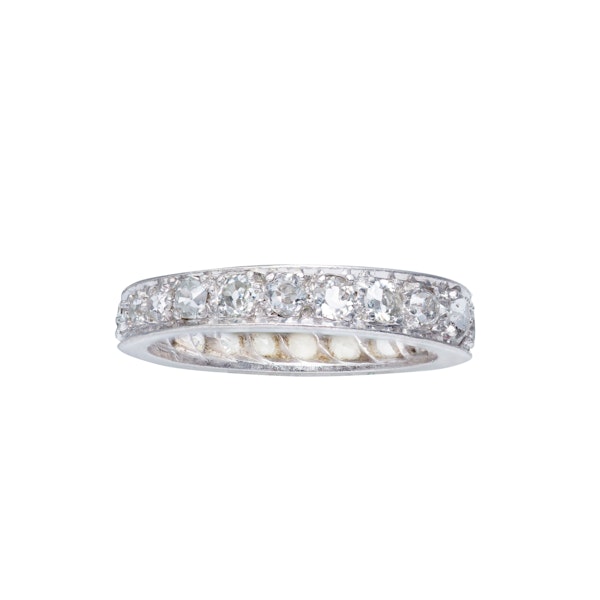A Deco Diamond Platinum Eternity Ring - image 3