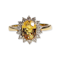 Yellow sapphire and diamond cluster ring SKU: 5927 DBGEMS - image 1