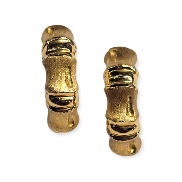 18ct gold bamboo hoop earrings SKU: 5947 DBGEMS - image 1