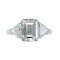 Modern Emerald Cut Diamond And White Gold Three Stone Ring, 3.15 Carats - image 2