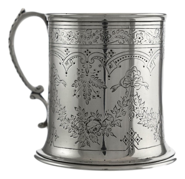 Sterling Silver - Stephen Smith Victorian Christening Mug - 1870 - image 4
