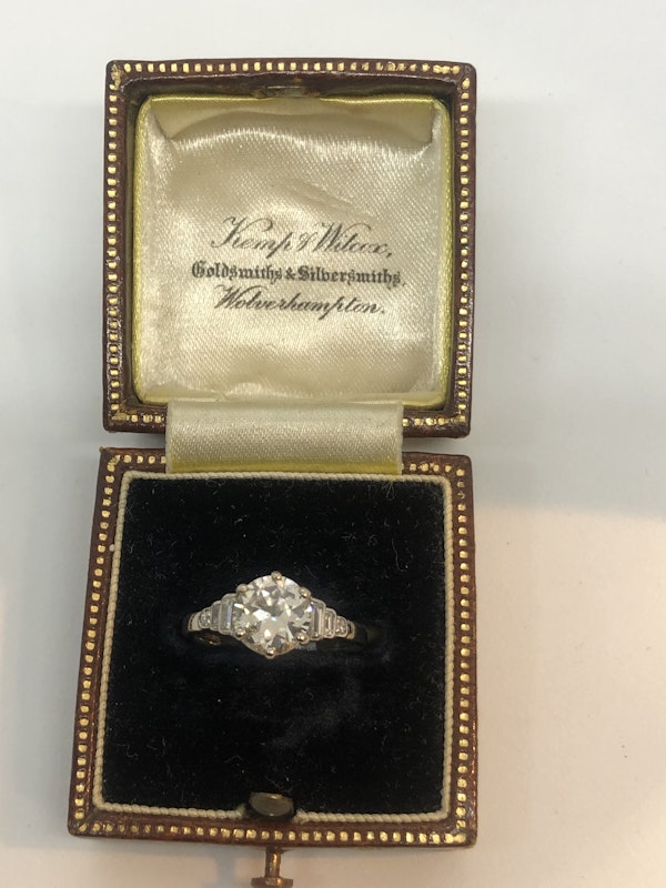 1.34ct antique platinum diamond ring - image 3