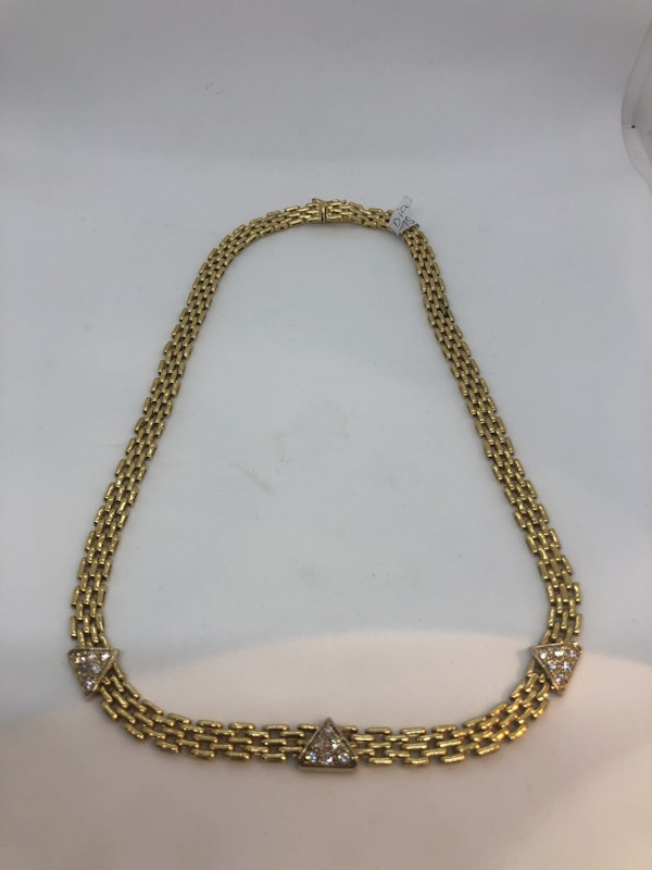 1980,s diamond 18ct gold necklace - image 2