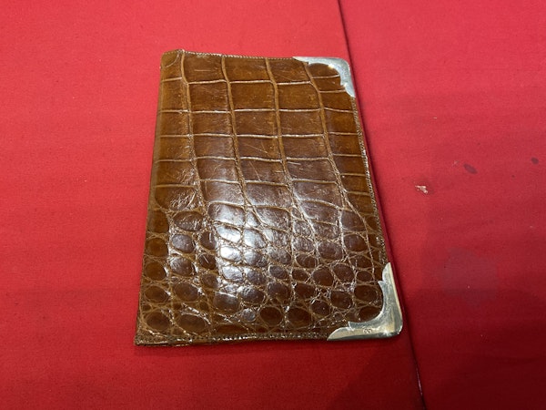 An Antique Crocodile & Silver wallet by ASPREY - image 2