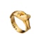 A Gold Snake Ring with Diamond Ruby Eyes - image 1