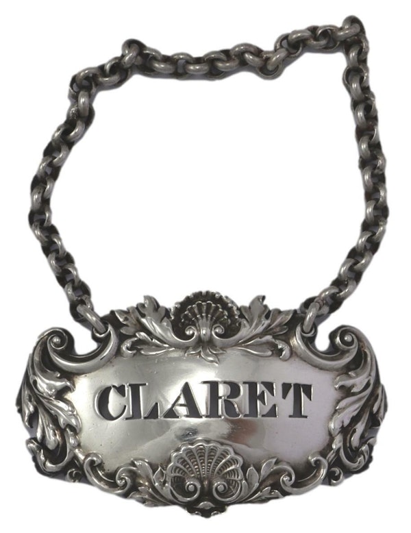 Sterling Silver - Charles Riley & George Storer Decanter Label - 1837 - image 2