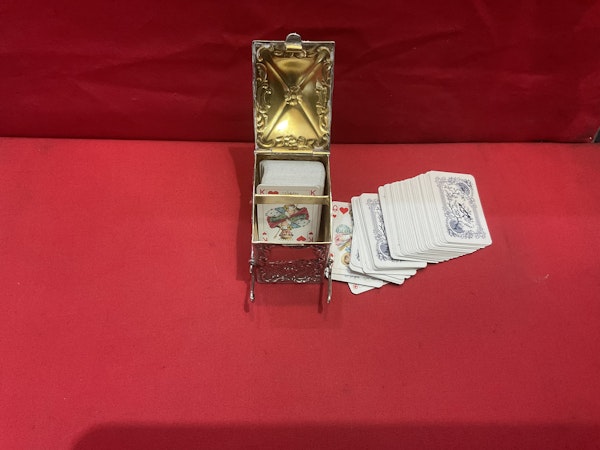 A miniature silver card box in the form of a sedan chair - image 2