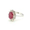 Oval Ruby and Diamond ring 18 carat white gold - image 4