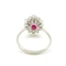 Oval Ruby and Diamond ring 18 carat white gold - image 3