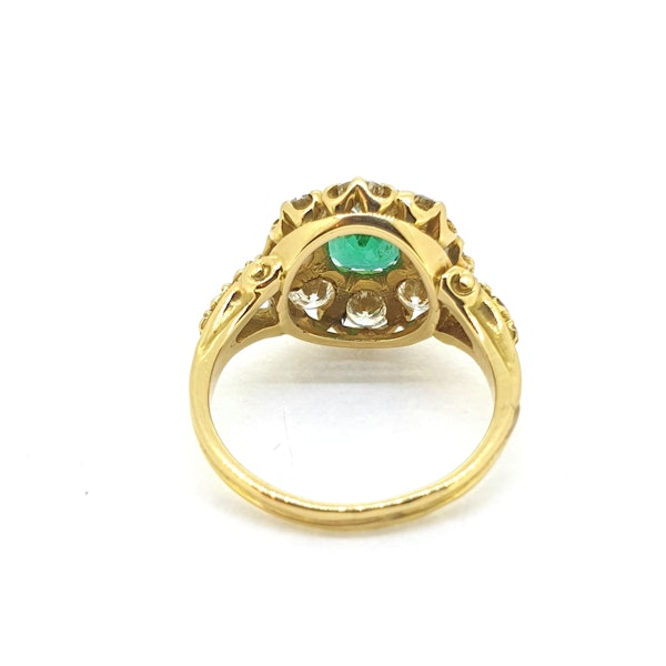 Emerald and Diamond cluster ring - image 4