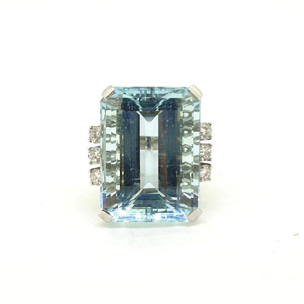 Aquamarine and Diamond Ring AQ44.21CTS - image 2