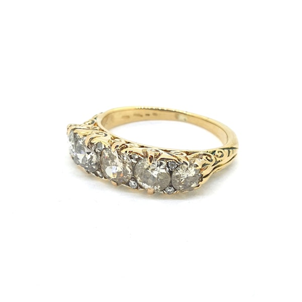 Victorian five stone ring Est. 2.5cts - image 4