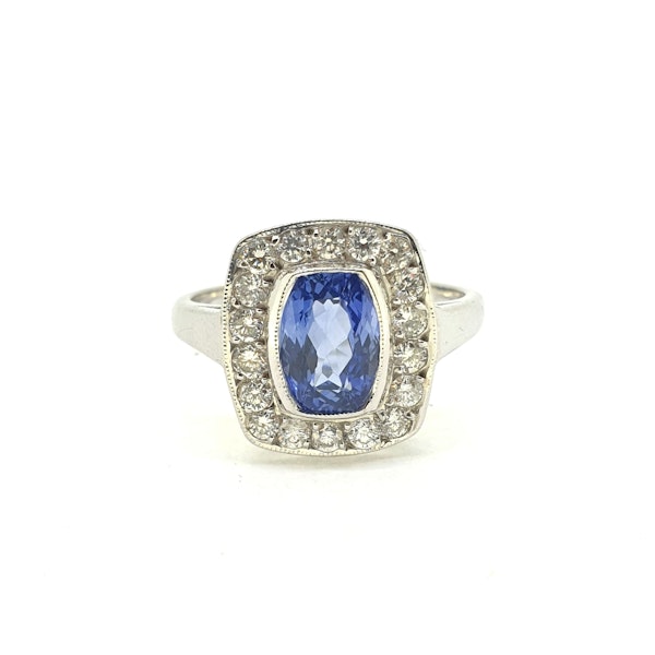 Sapphire and Diamond Tablet Ring S1.80Cts D0.75Cts - image 3