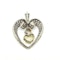 Antique diamond Heart pendant Rose cut and old cut Diamonds Circa 1920 - image 2