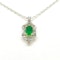 Emerald and diamond pendant E0.72Cts D0.40Cts - image 2