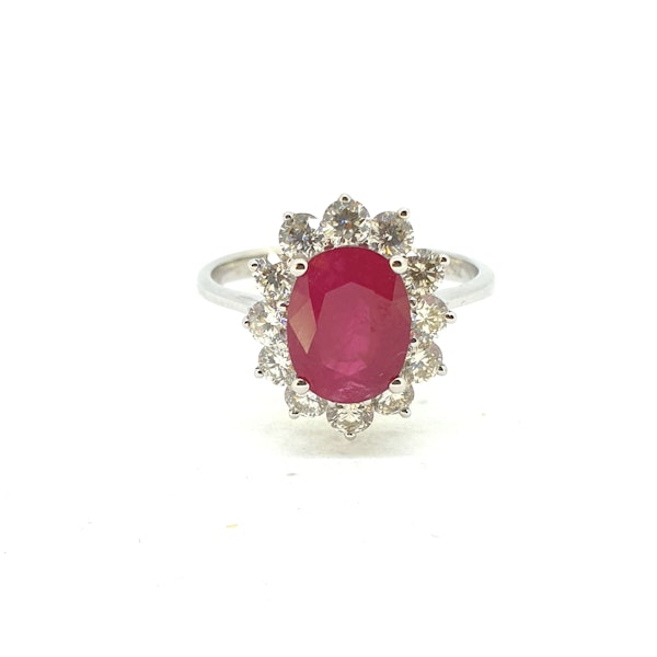 Ruby and diamond Cluster ring R2.21Cts D1.01Cts - image 3