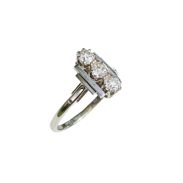 A Deco Diamond Platinum Ring - image 2