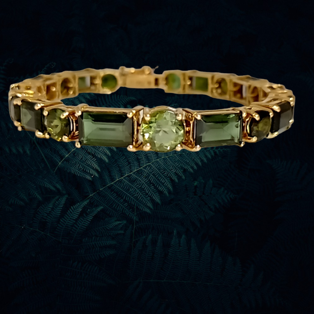 Green Tourmaline Kari Bracelet  Gill Wing Jewellery