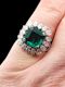 4.44ct emerald and marquise diamond cluster ring SKU: 5989 DBGEMS - image 1