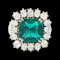 4.44ct emerald and marquise diamond cluster ring SKU: 5989 DBGEMS - image 3