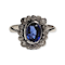 Art deco Ceylon sapphire and diamond engagement ring SKU: 5984 DBGEMS - image 1