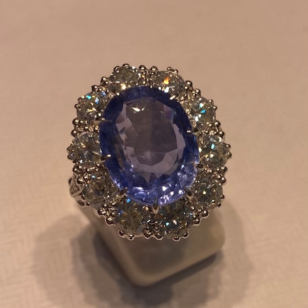 Ceylon Sapphire & Diamond Ring - image 2