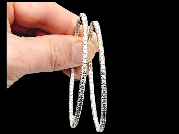 Large diamond hoop earrings by Adler SKU: 6010 DBGEMS - image 3