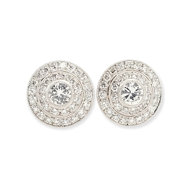 Pair of diamond target earrings SKU: 5995 DBGEMS - image 2
