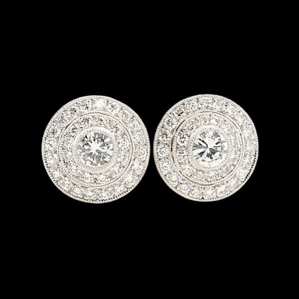 Pair of diamond target earrings SKU: 5995 DBGEMS - image 1