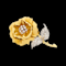 Realistic golden rose brooch SKU: 6002 DBGEMS - image 1