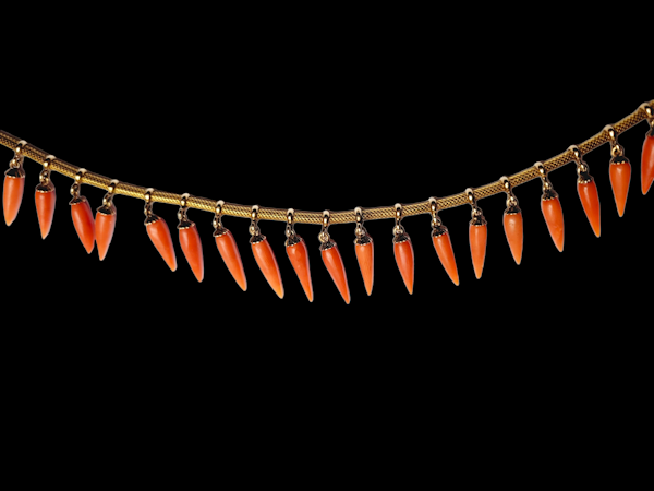 Antique Archaeological revival coral necklace SKU: 6009 DBGEMS - image 2