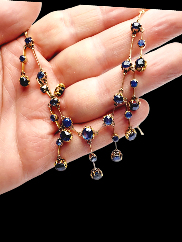 Antique sapphire fringe necklace SKU: 6011 DBGEMS - image 2